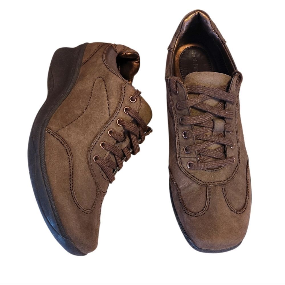 Hush Puppies VTG Brown Nubuck Leather Comfort Walking Shoes SZ 8.5 H502466‎